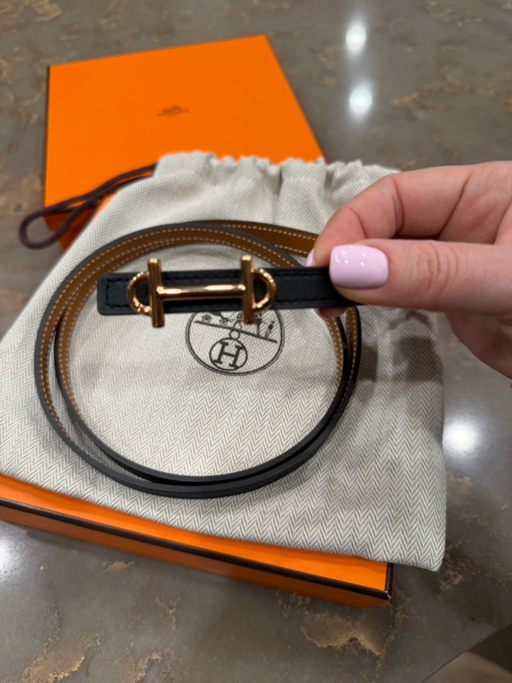 Hermes BNIB Gamma belt buckle & Reversible leather strap 13 mm - Picture 5 of 10